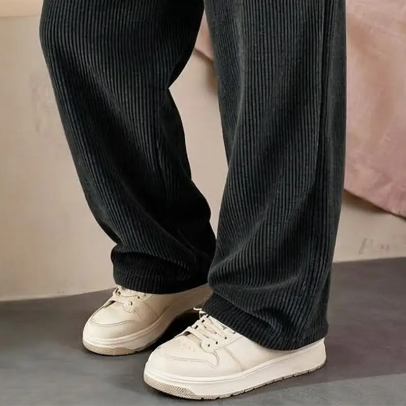 💥Women's Solid Plain Corduroy Straight Leg Bottoms