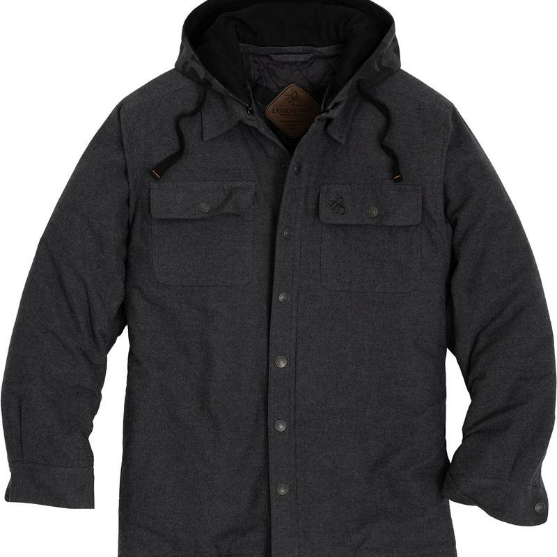 Men's Concealed Carry Hooded Shirt Jacket