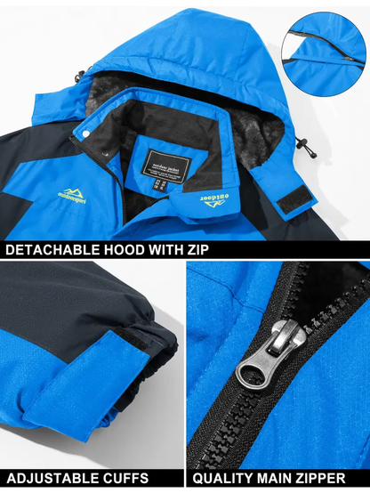 Men's Clothing Fitted Winter Waterproof Fleece-Lined Snow Ski Parka Coat