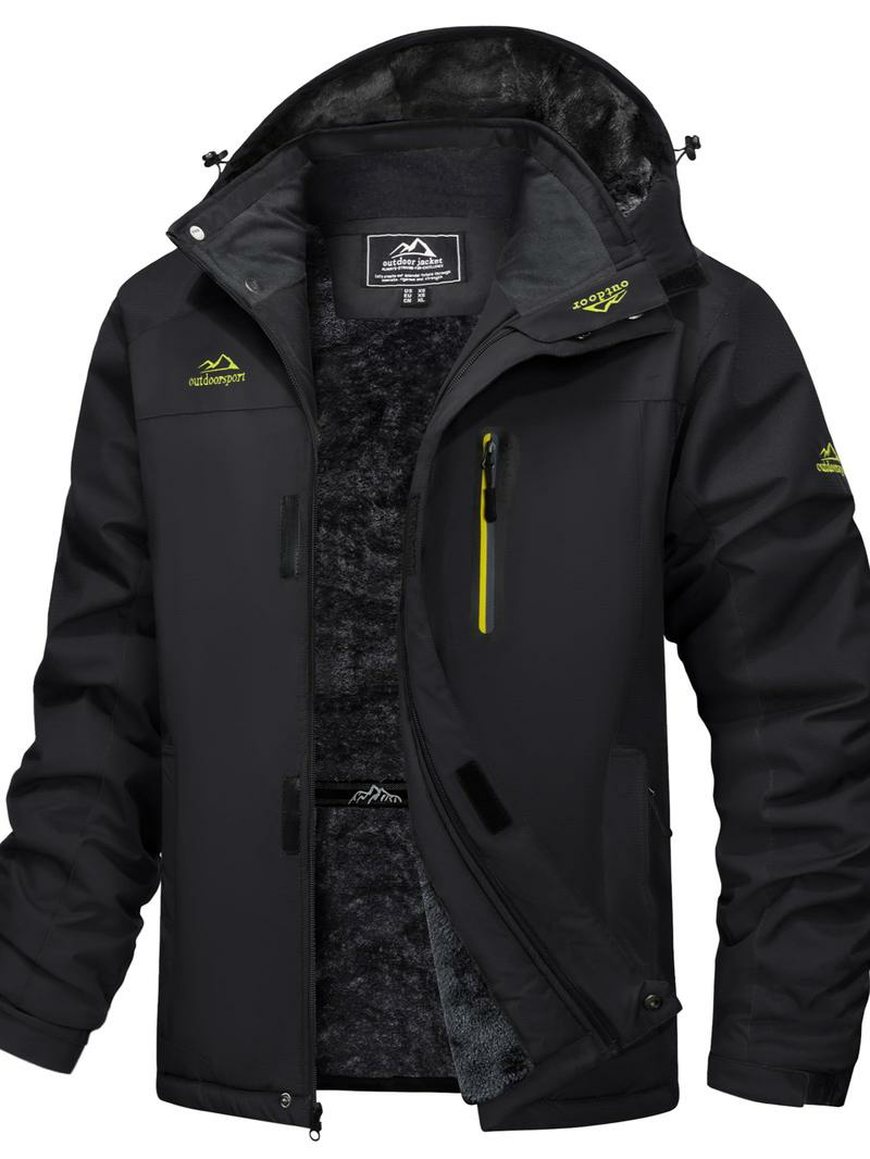 Men's Clothing Fitted Winter Waterproof Fleece-Lined Snow Ski Parka Coat