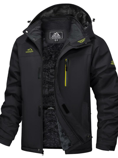 Men's Clothing Fitted Winter Waterproof Fleece-Lined Snow Ski Parka Coat