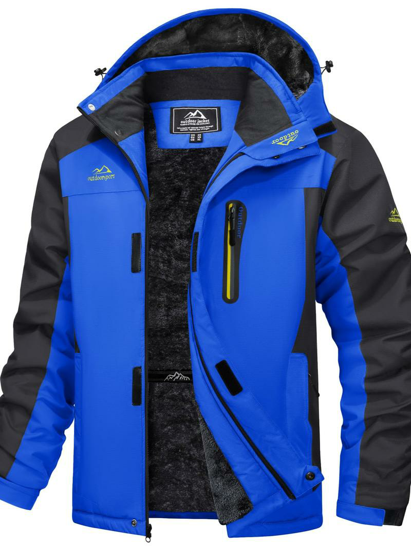 Men's Clothing Fitted Winter Waterproof Fleece-Lined Snow Ski Parka Coat