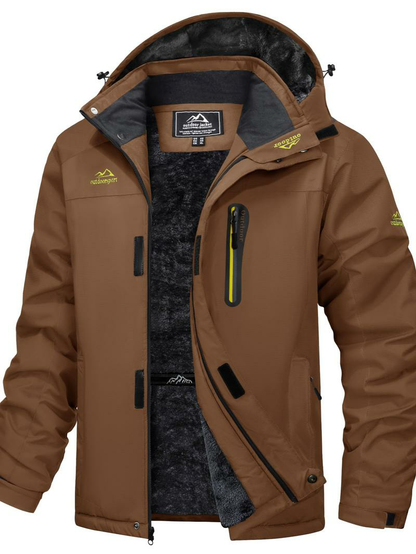 Men's Clothing Fitted Winter Waterproof Fleece-Lined Snow Ski Parka Coat