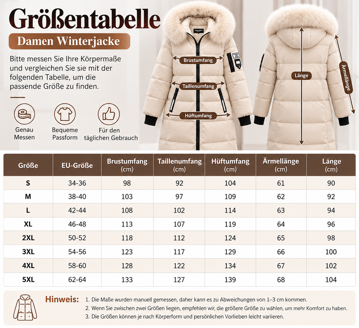 ❄️ Women's Long Winter Puffer Coat with Faux Fur Hood – Warm, Elegant & Cozy Hooded Jacket 🤍
