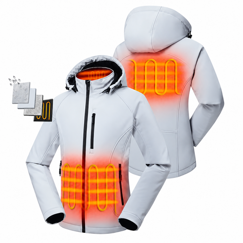 ❄️ Women's 4-Zone Heated Hooded Jacket 🔥 | Rechargeable Battery Included, Wind & Water-Resistant Warm Winter Coat ❤️