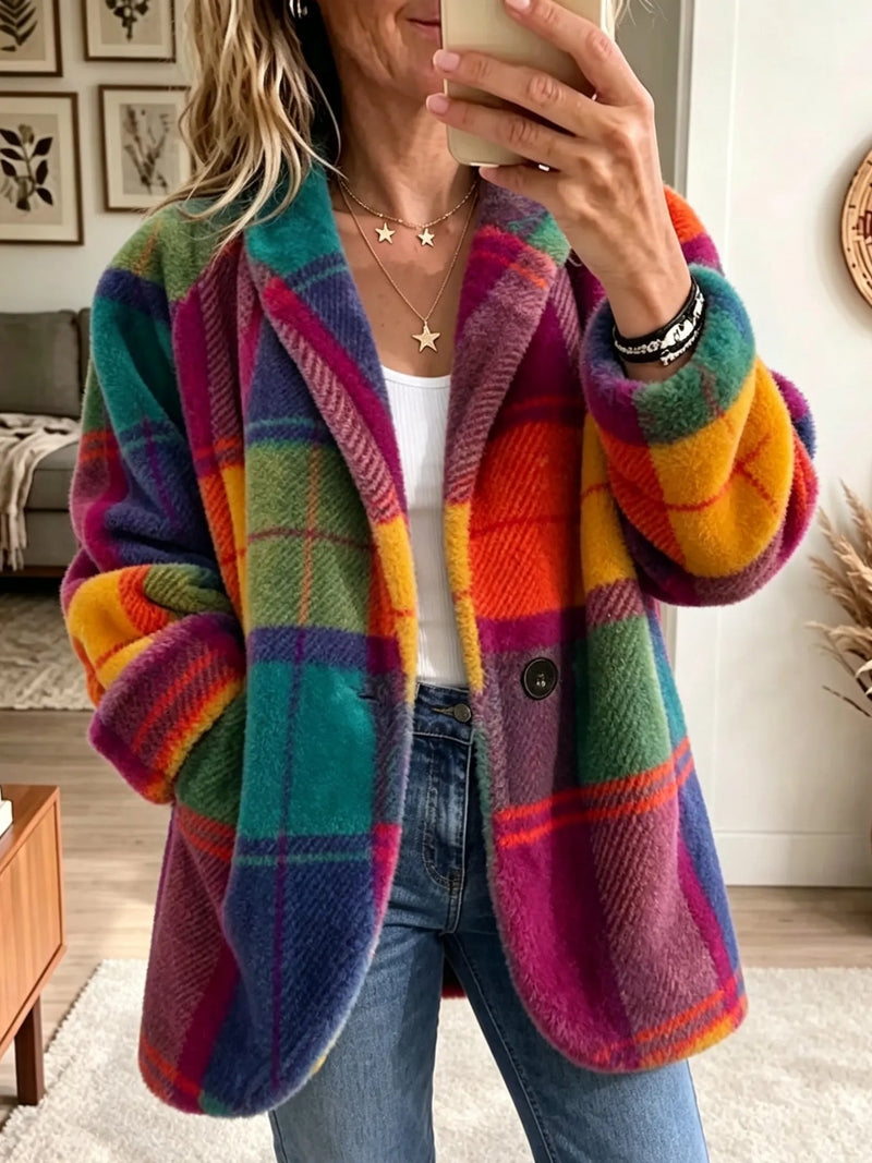 Colorful plaid coat